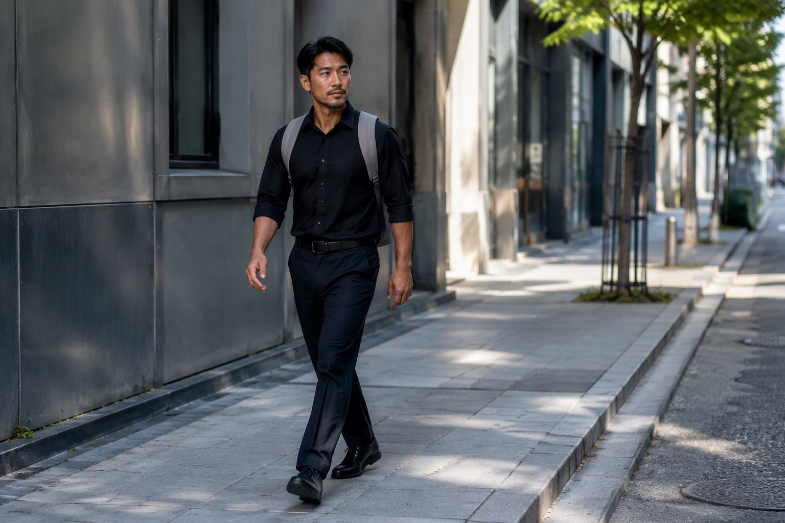 Therapist taking a short walk after commuting before beginning hands-on work.