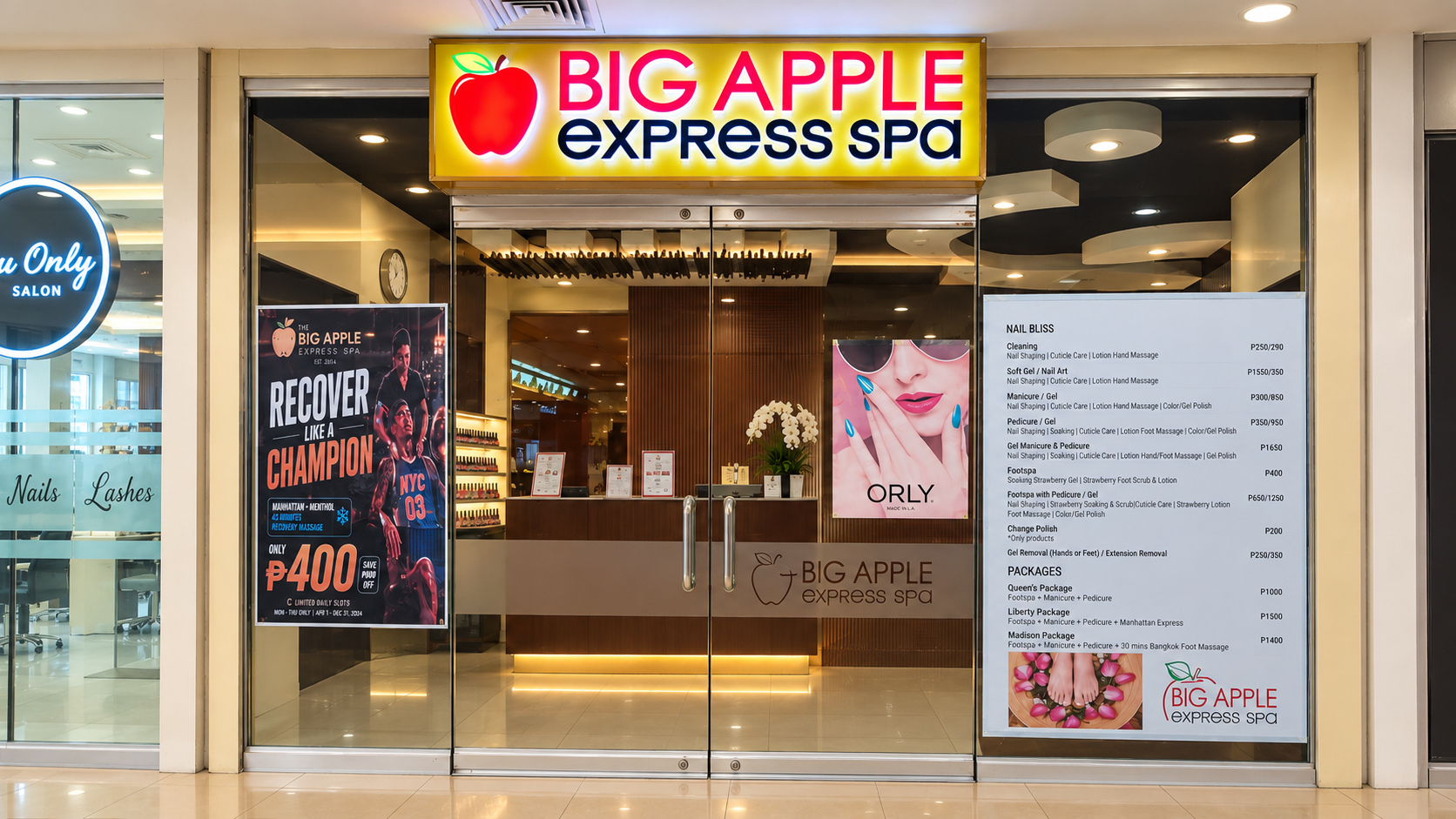 Facade of Big Apple Express Spa (Cash & Carry Mall)